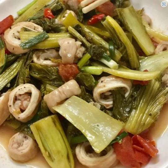 Lòng xào dưa cải